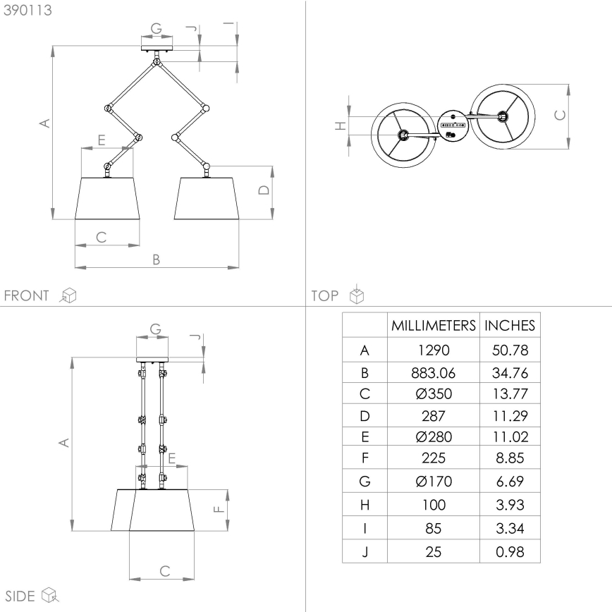 Eglo - Luster na šipci 2xE27/40W/230V crni