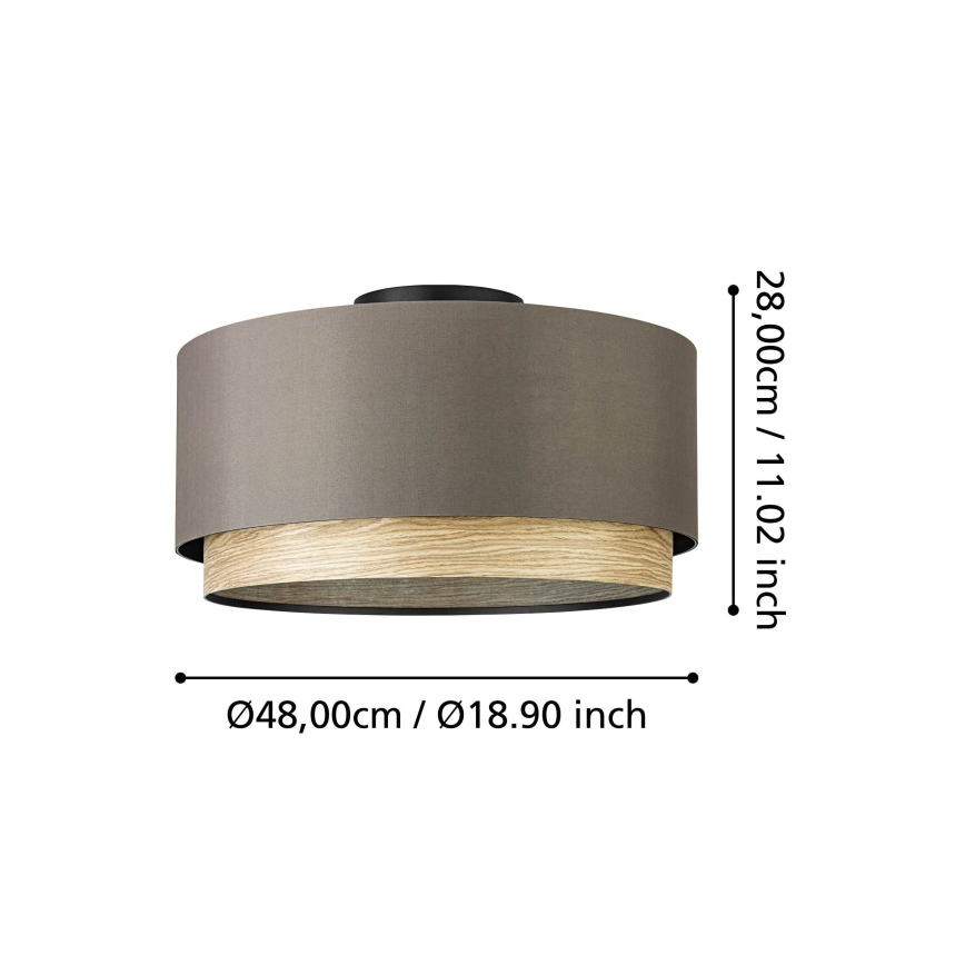 Eglo - Plafonsko svetlo 1xE27/40W/230V braon