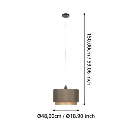 Eglo - Luster na sajli 1xE27/40W/230V braon