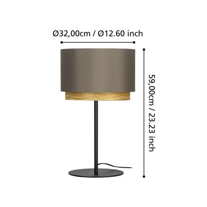 Eglo - Stona lampa 1xE27/40W/230V braon