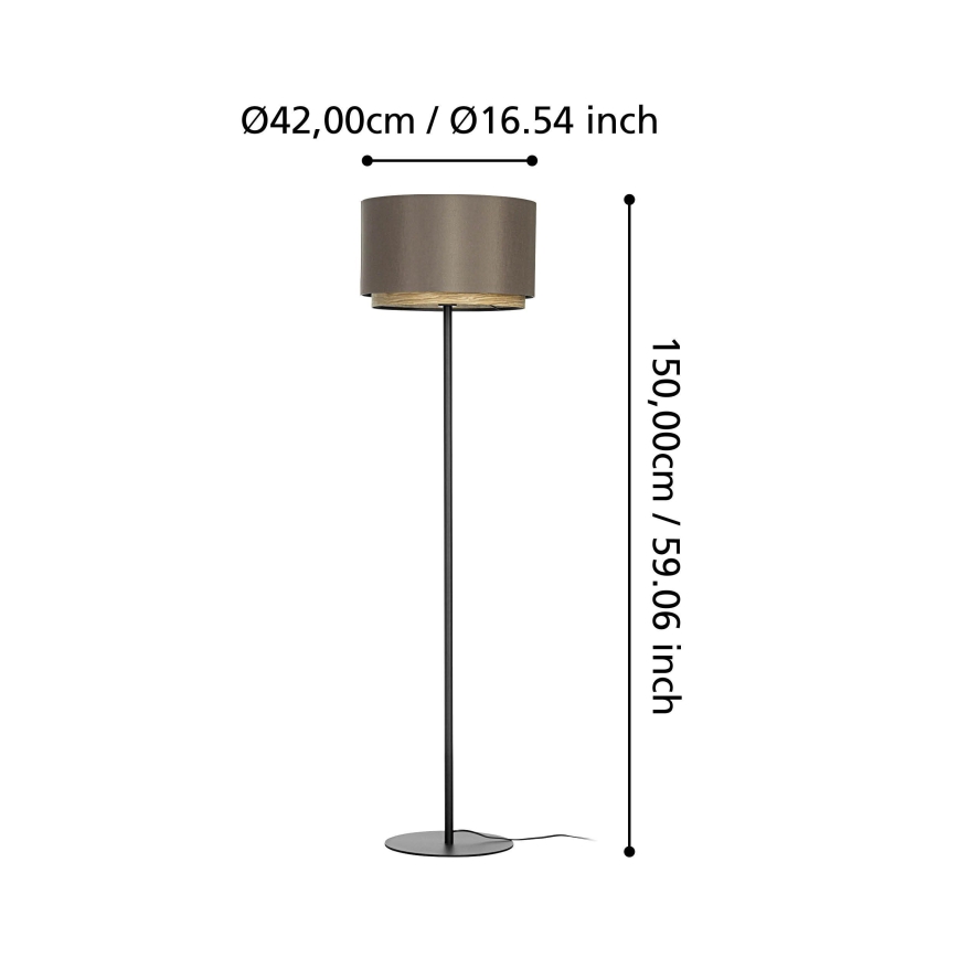 Eglo - Stojeća lampa 1xE27/40W/230V braon