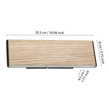 Eglo - LED zidno svetlo 2xLED/4,2W/230V 3000K hrast