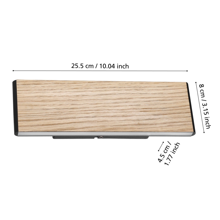Eglo - LED zidno svetlo 2xLED/4,2W/230V 3000K hrast