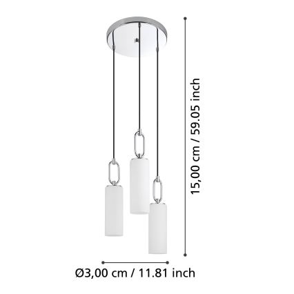 Eglo - Luster na sajli 3xE27/40W/230V sjajni hrom