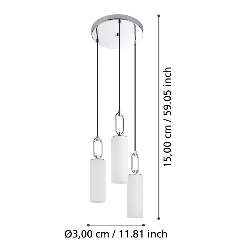 Eglo - Luster na sajli 3xE27/40W/230V sjajni hrom
