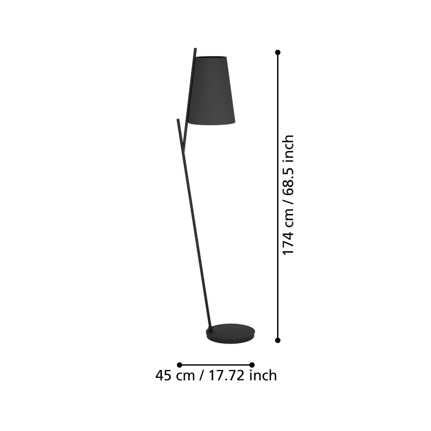 Eglo - Podna lampa 1xE27/40W/230V crna