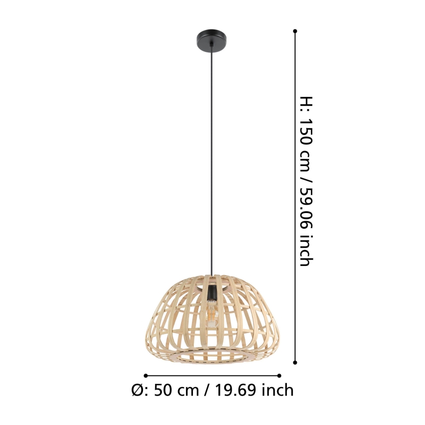 Eglo - Luster na sajli 1xE27/40W/230V prečnik 50 cm bambus