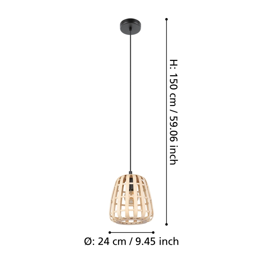 Eglo - Luster na sajli 1xE27/40W/230V prečnik 24 cm bambus