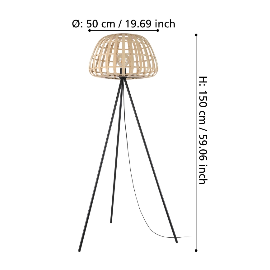 Eglo - Stojeća lampa 1xE27/40W/230V bambus
