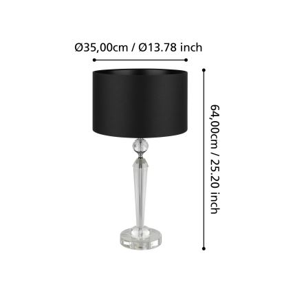 Eglo - Stona lampa 1xE27/40W/230V crna