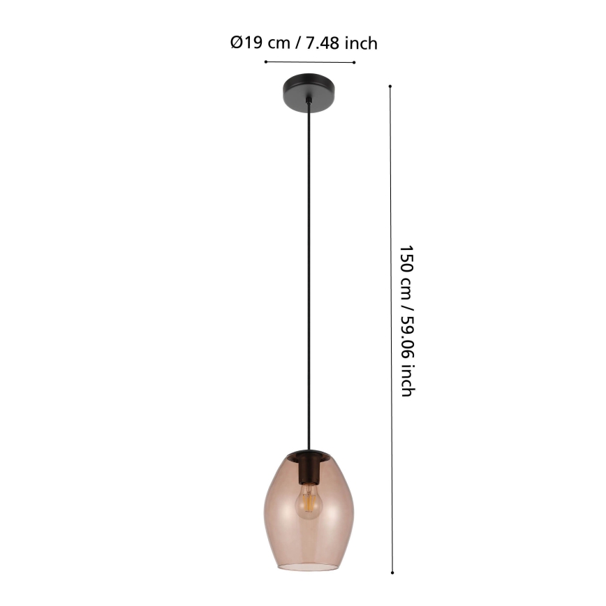 Eglo - Luster na lanku 1xE27/40W/230V braon