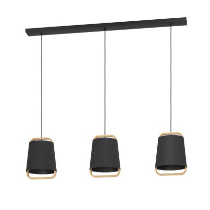 Eglo - Luster na kablu 3xE27/40W/230V crna