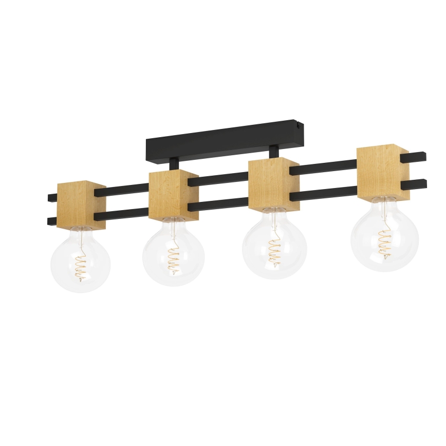 Eglo - Plafonski luster 4xE27/40W/230V crna/braon