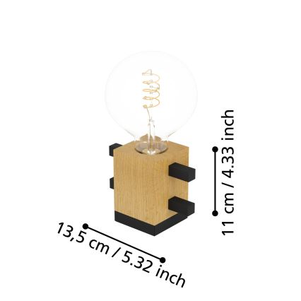 Eglo - Stona lampa 1xE27/40W/230V crna/braon