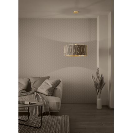 Eglo - Visilica na sajli 1xE27/40W/230V zlatna/smeđa