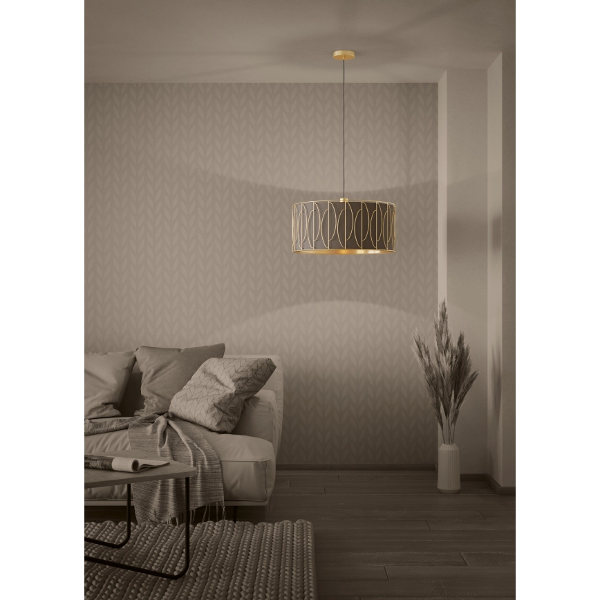 Eglo - Visilica na sajli 1xE27/40W/230V zlatna/smeđa