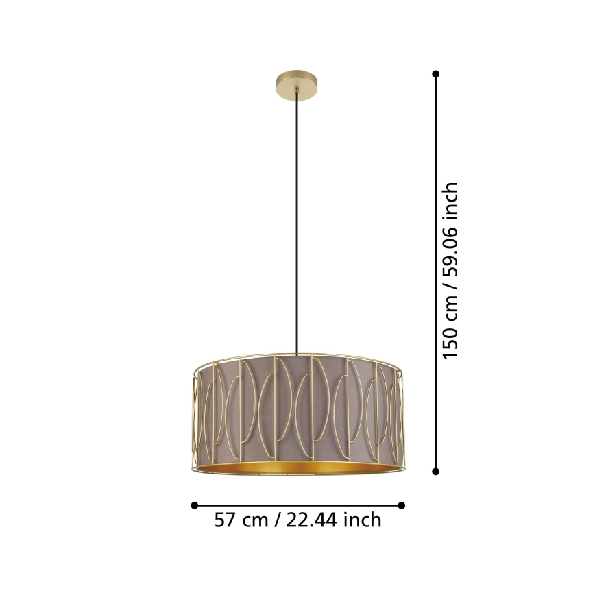 Eglo - Visilica na sajli 1xE27/40W/230V zlatna/smeđa