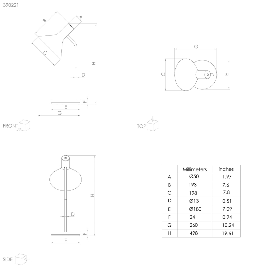 Eglo - Stona lampa 1xE27/28W/230V crna