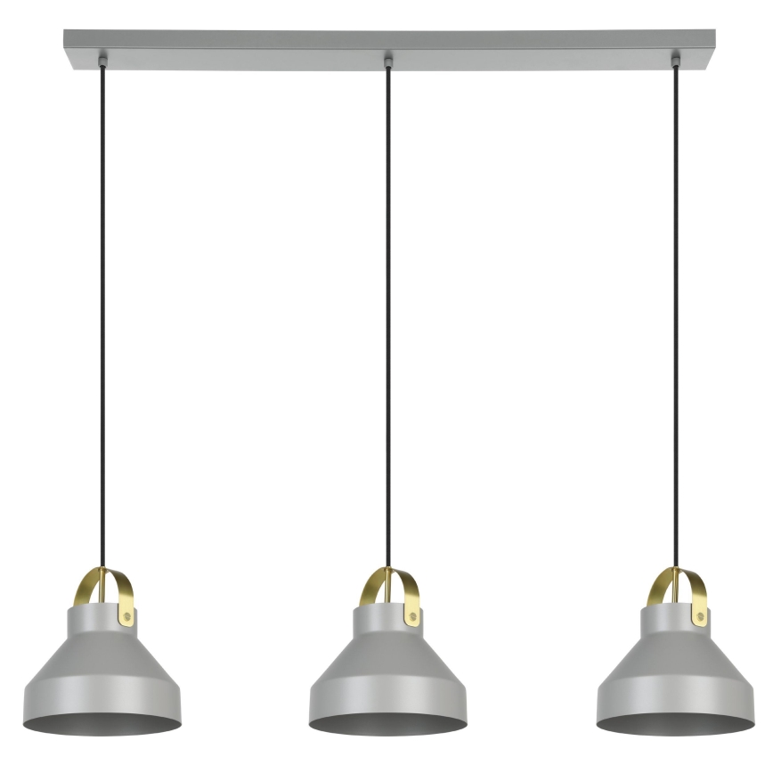 Eglo - Luster na sajli 3xE27/40W/230V siva