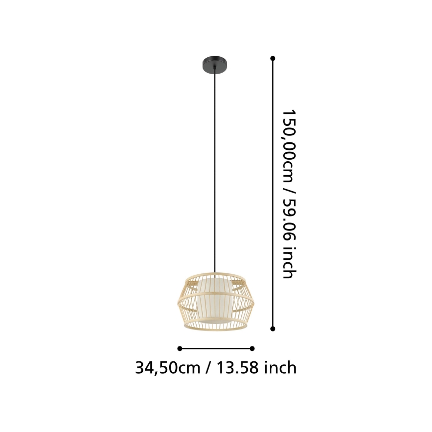 Eglo - Luster na sajli 1xE27/40W/230V bambus