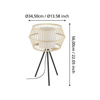 Eglo - Stona lampa 1xE27/40W/230V bambus