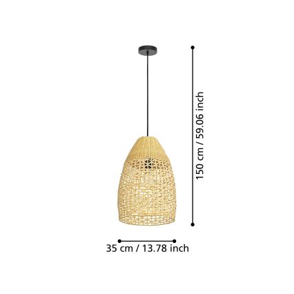Eglo - Viseći luster na sajli 1xE27/40W/230V, prečnik 35 cm, bambus