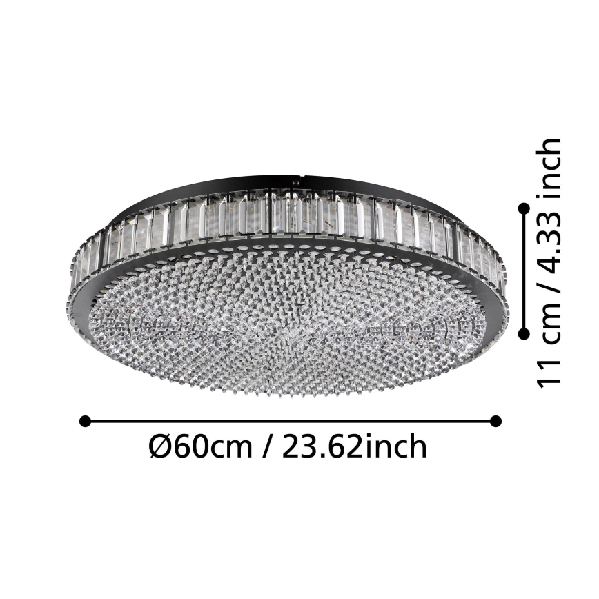 Eglo - prigušiva LED stropno svetlo LED/52,4W/230V 4000K crna