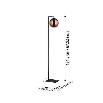Eglo - Stojeća lampa 1xE27/40W/230V bakrena