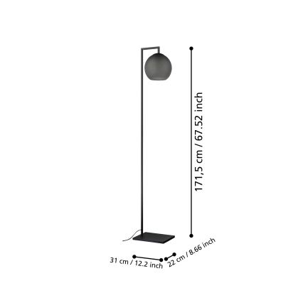 Eglo - Podna lampa 1xE27/40W/230V zadimljena