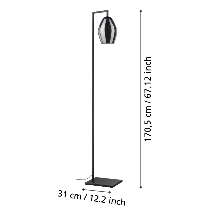 Eglo - Podna lampa 1xE27/40W/230V dimljena