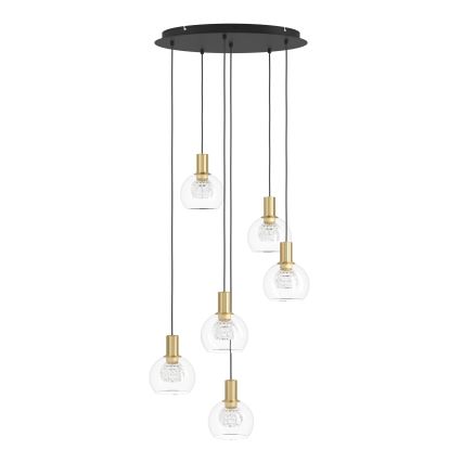 Eglo 390279 - LED prigušiva luster na sajli 6xLED/5,4W/230V 3000K prečnik 54 cm zlatni