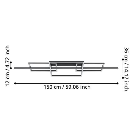 Eglo - LED prigušiva plafonska lampa LED/34,5W/230V 3000K crna