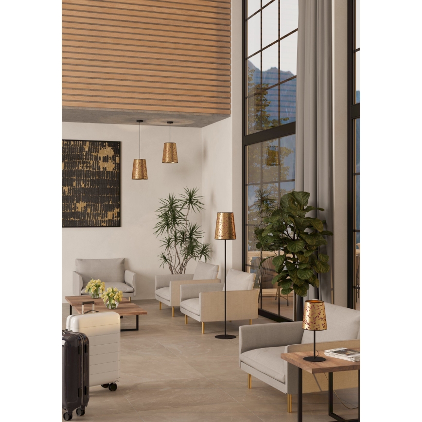 Eglo - Podna lampa 1xE27/25W/230V zlatna/ružičasta