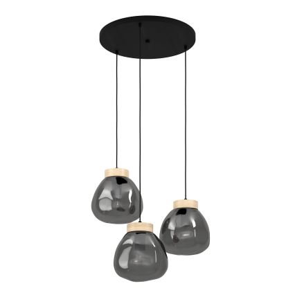 Eglo - Luster na sajli 3xE27/40W/230V, zadimljenog stakla