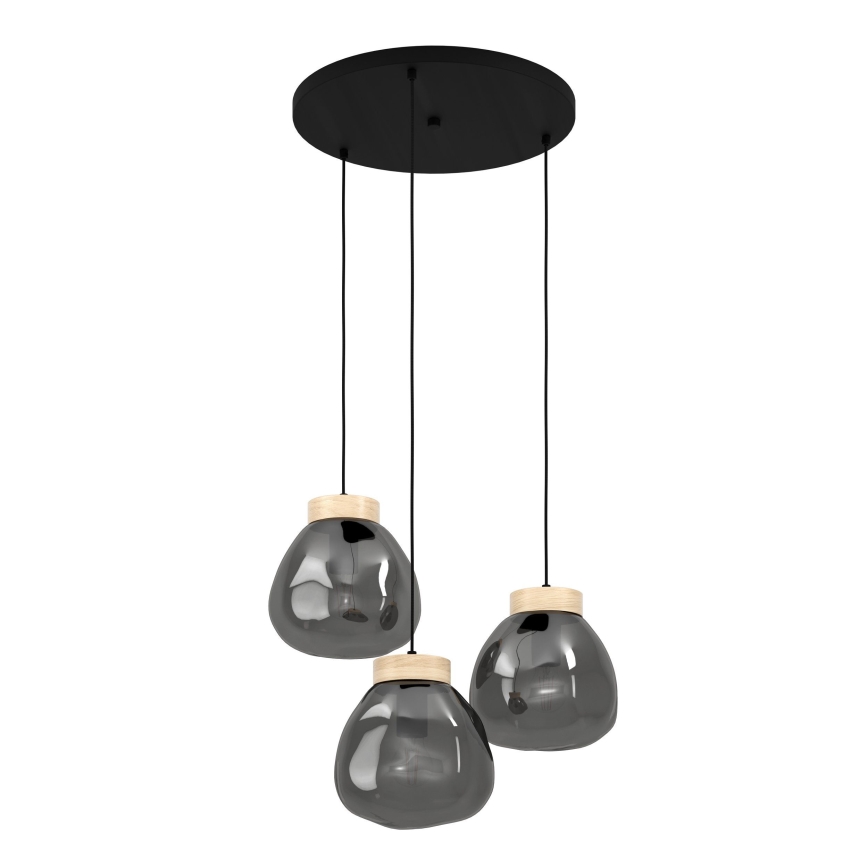 Eglo - Luster na sajli 3xE27/40W/230V, zadimljenog stakla