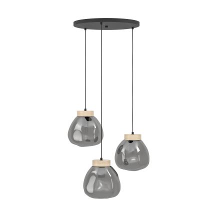 Eglo - Luster na sajli 3xE27/40W/230V, zadimljenog stakla