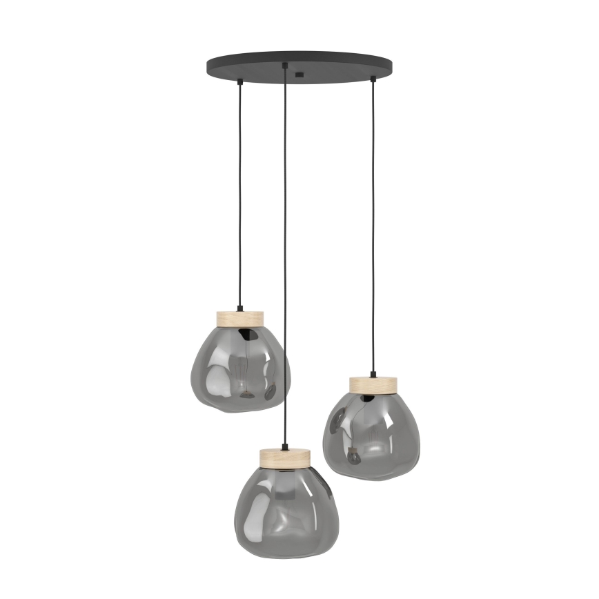 Eglo - Luster na sajli 3xE27/40W/230V, zadimljenog stakla