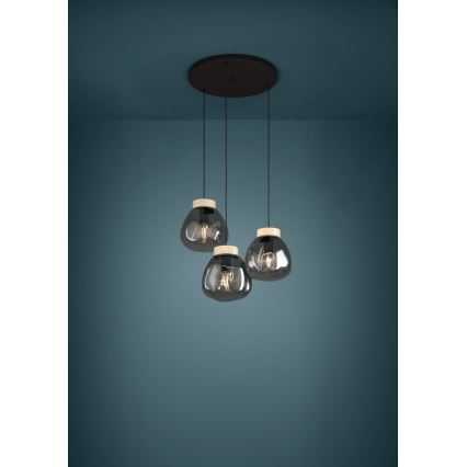 Eglo - Luster na sajli 3xE27/40W/230V, zadimljenog stakla