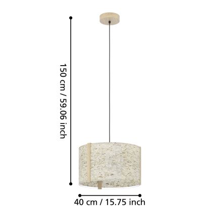 Eglo - Luster na sajli 1xE27/25W/230V bež