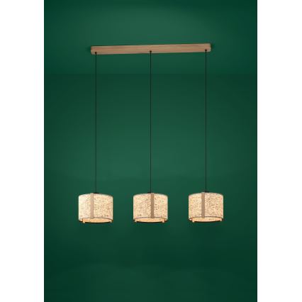 Eglo - Luster na sajli 3xE27/25W/230V bež