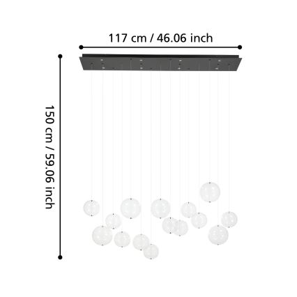 Eglo - LED prigušiva luster na sajli 8xLED/4,2W/230V 3000K proziran