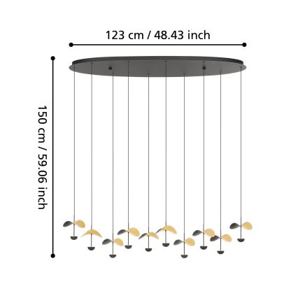 Eglo - LED prigušiva luster na sajli 10xLED/2,3W/230V 3000K