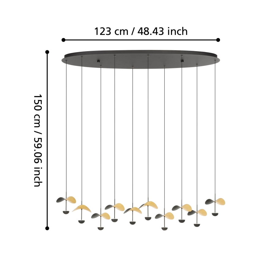 Eglo - LED prigušiva luster na sajli 10xLED/2,3W/230V 3000K