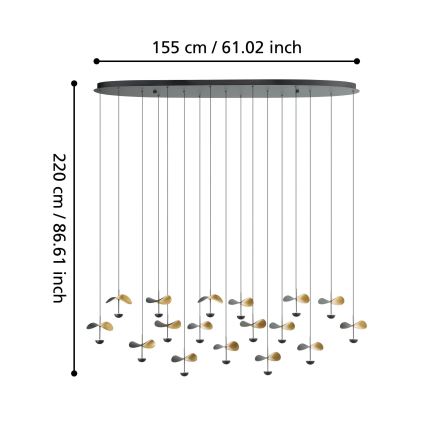 Eglo - LED prigušiva viseća svetiljka na sajli 17xLED/2,3W/230V 3000K