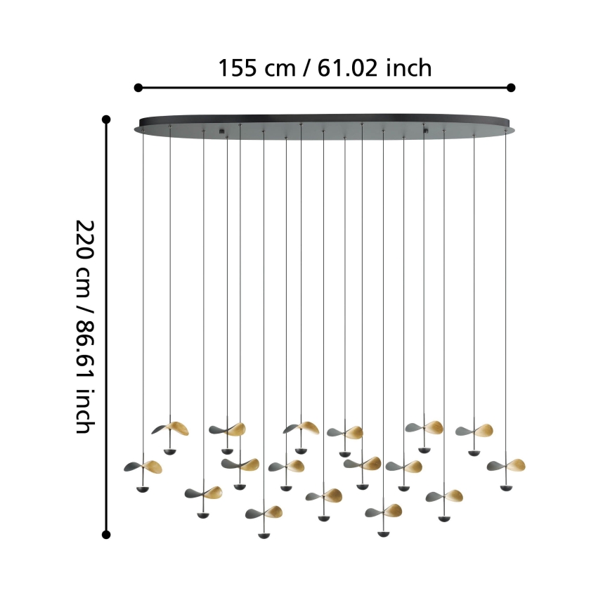 Eglo - LED prigušiva viseća svetiljka na sajli 17xLED/2,3W/230V 3000K
