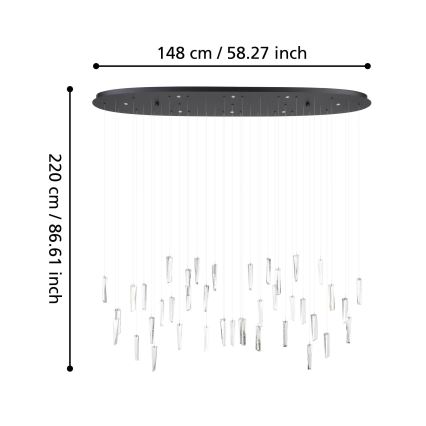 Eglo - LED luster na sajli sa mogućnošću prigušivanja (prigušiva) 8xLED/4,2W/230V 3000K proziran