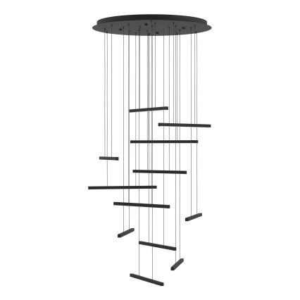 Eglo - LED prigušiva luster na sajli 12xLED/8,4W/230V 3000K crna