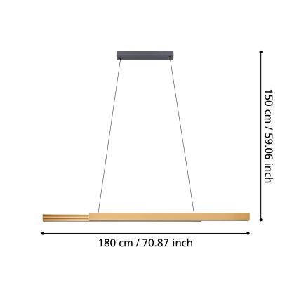 Eglo - LED prigušiva luster na sajli LED/21W/230V 3000K braon