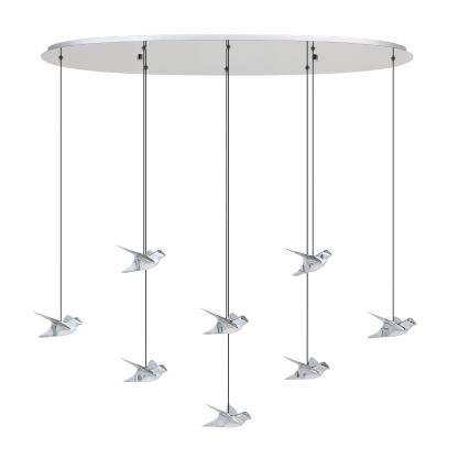 Eglo - LED prigušiva luster na sajli 8xLED/4,2W/230V 3000K sjajni hrom