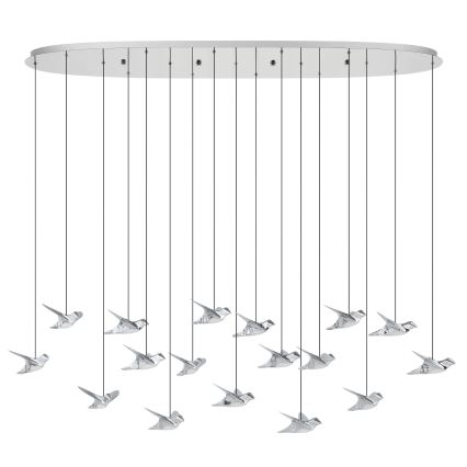 Eglo - LED prigušiva luster na sajli 17xLED/3W/230V 3000K sjajni hrom